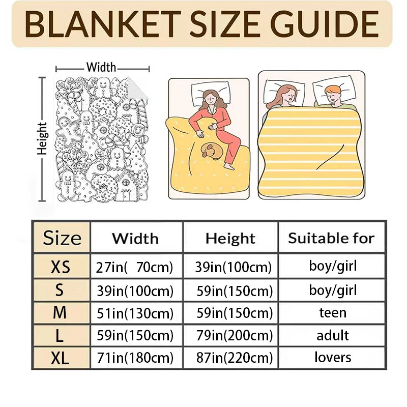 DIY Coloring Christmas Flannel Blanket – Gingerbread & Snowflake Print