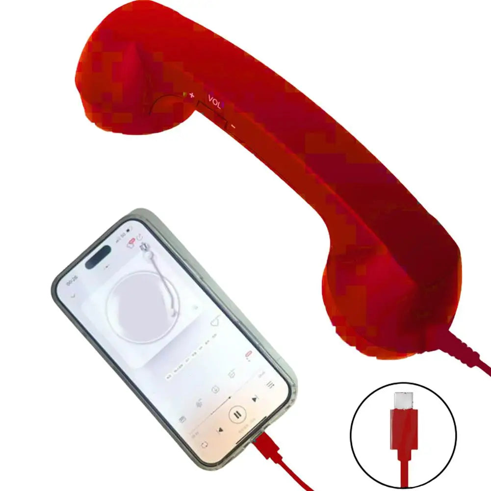 Retro Phone Handset for Type-C & 3.5mm Smartphones