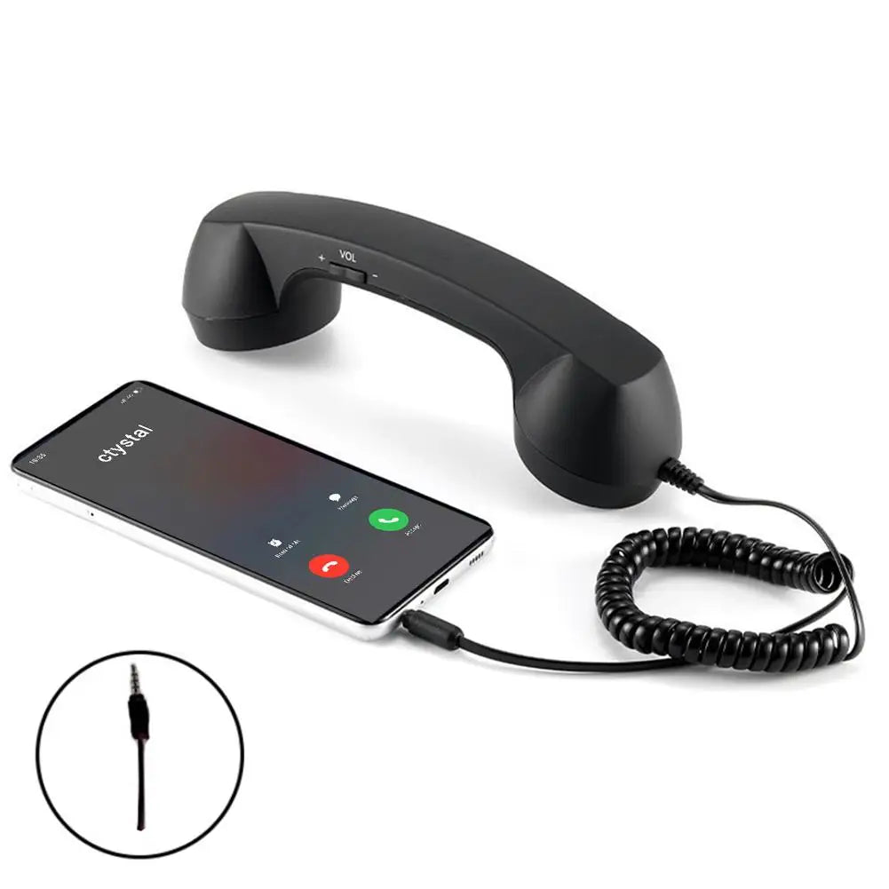 Retro Phone Handset for Type-C & 3.5mm Smartphones