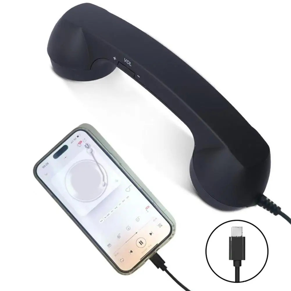 Retro Phone Handset for Type-C & 3.5mm Smartphones