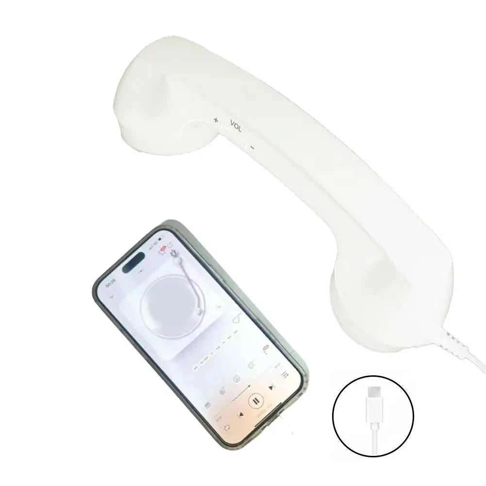 Retro Phone Handset for Type-C & 3.5mm Smartphones