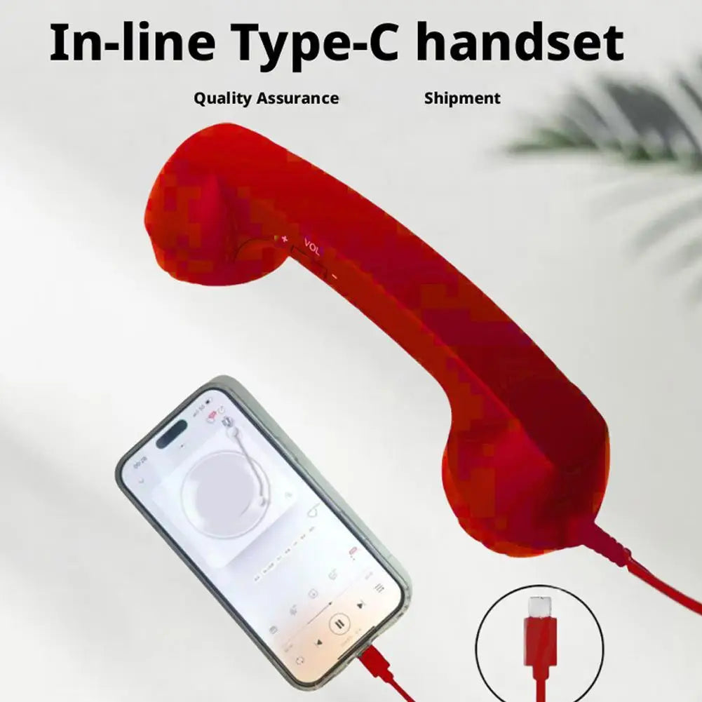 Retro Phone Handset for Type-C & 3.5mm Smartphones
